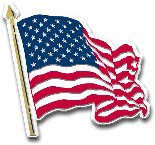 American flag magnet - flag, (waving)